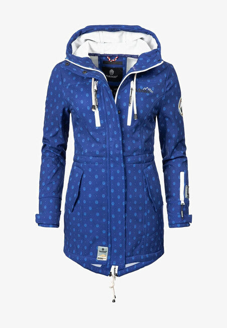 Marikoo ZIMTZICKE P damen-winter-softshelljacke mit kapuze, blau