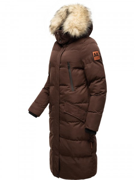 Marikoo Schneesternchen damen-Winterjacke mit Kapuze, dark choco