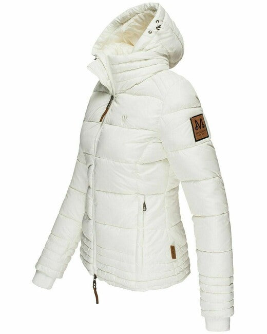 Marikoo SOLE damen-winterjacke mit kapuze, weiß