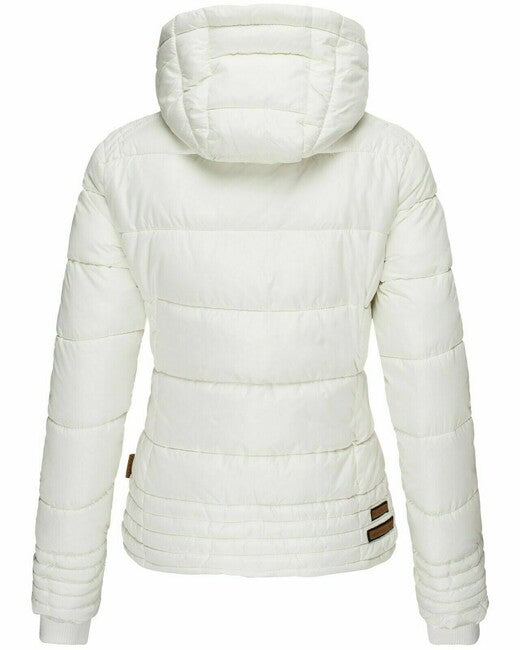 Marikoo SOLE damen-winterjacke mit kapuze, weiß