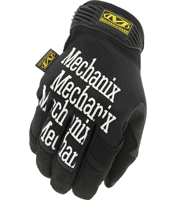 Mechanix Wear Original Einsatzhandschuhe, schwarz mit weißer Aufschrift