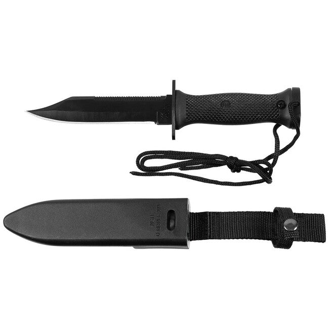 MFH Kampfmesser MK3 mit Kunststoffgriff und Scheide, schwarz