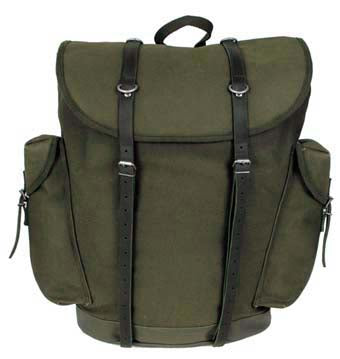 MFH Bw Gebirgsrucksack oliv 30 l Lederriemen