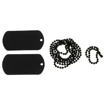 MFH Dog-Tags Hundemarken mit Kette schwarz