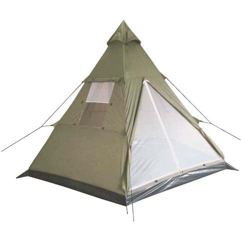 MFH Indianerzelt „Tipi“ für 3 Personen, oliv, 290 x 270 x 225 cm