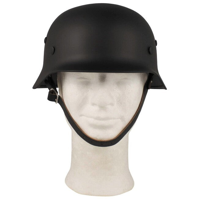 MFH Metallhelm WW II mit Lederausstattung, schwarz