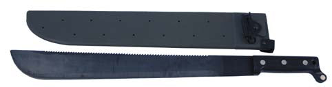 MFH Bolo Machete schwarz mit Scheide und Säge, 59cm