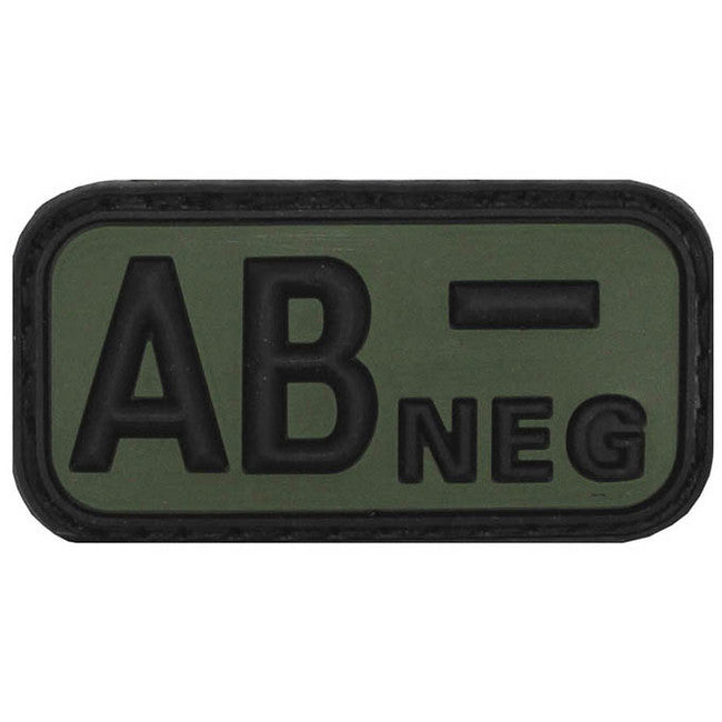WARAGOD Klettabzeichen 3D Blugruppe AB negativ schwarz 5x2,5 cm