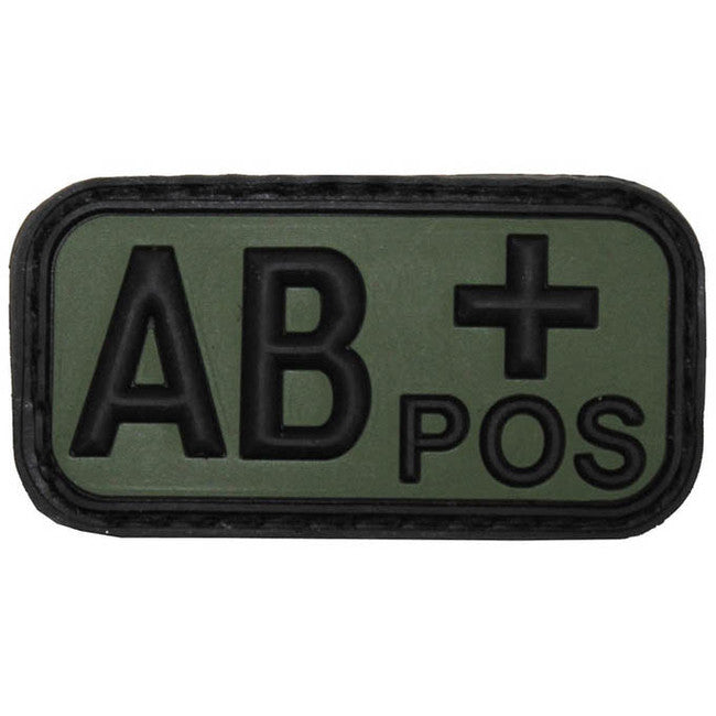 WARAGOD 3D Blugruppe AB positive klettabzeichen, schwarz 5x2,5 cm
