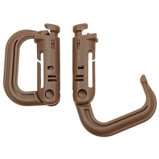 MFH MOLLE-Karabiner aus Kunststoff, coyote tan, 2 Stück