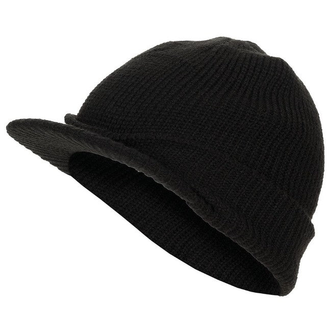 MFH Jeep-Strickmütze mit Schild, schwarz