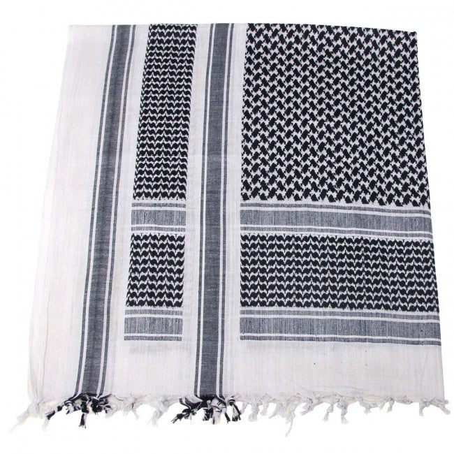 MFH Plo Arafat-Halstuch aus Baumwolle, schwarz-weiß, 115 x 110cm