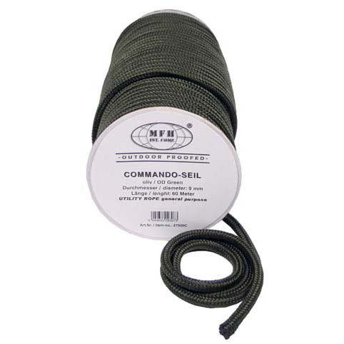 MFH polypropylenove lano 60 metrov 9mm oliv