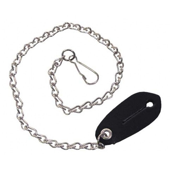 MFH Kette mit Karabiner und Lederanhänger