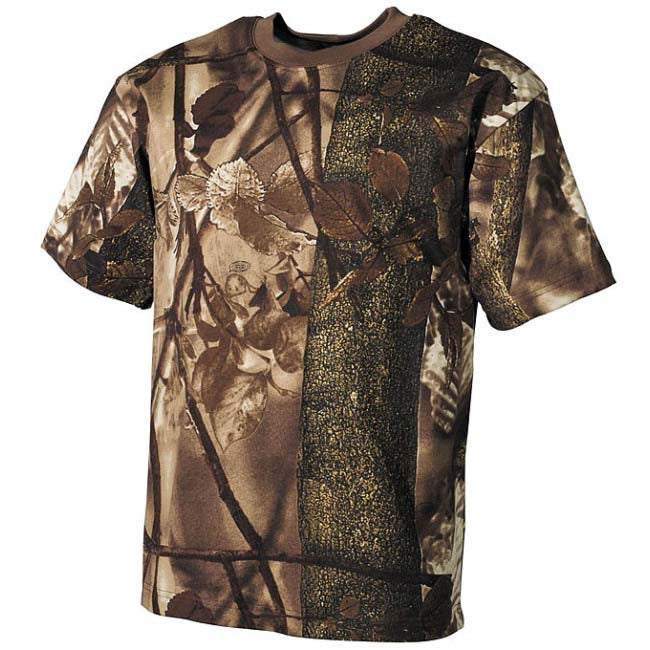 MFH T-shirt im Real-Tree-Muster Hunter-Braun, 170 g/m²