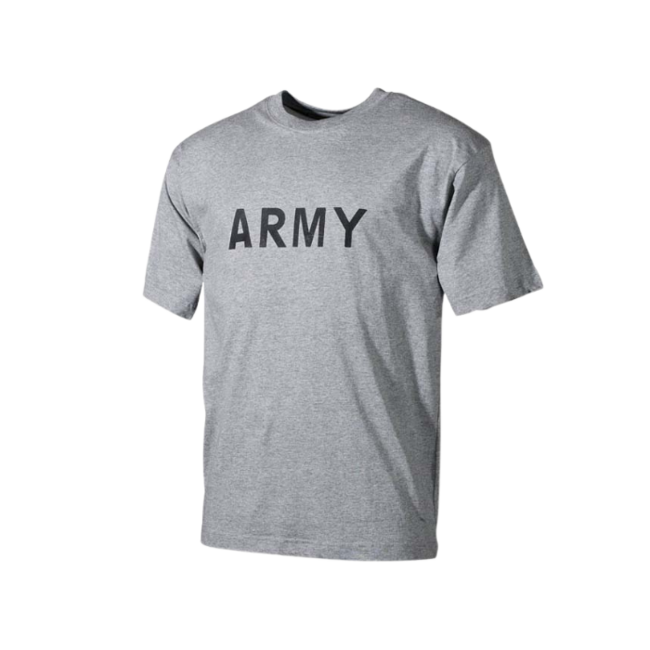 MFH T-shirt mit Aufschrift Army, grau, 160g/m2
