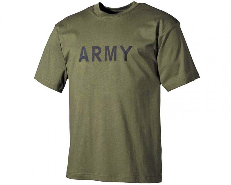MFH T-shirt mit Aufschrift Army, olive, 160g/m2
