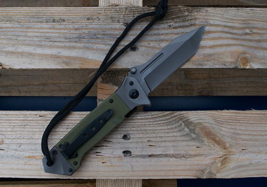 Mil-Tec DA35 Micarta Folding Knife 22cm, Olive