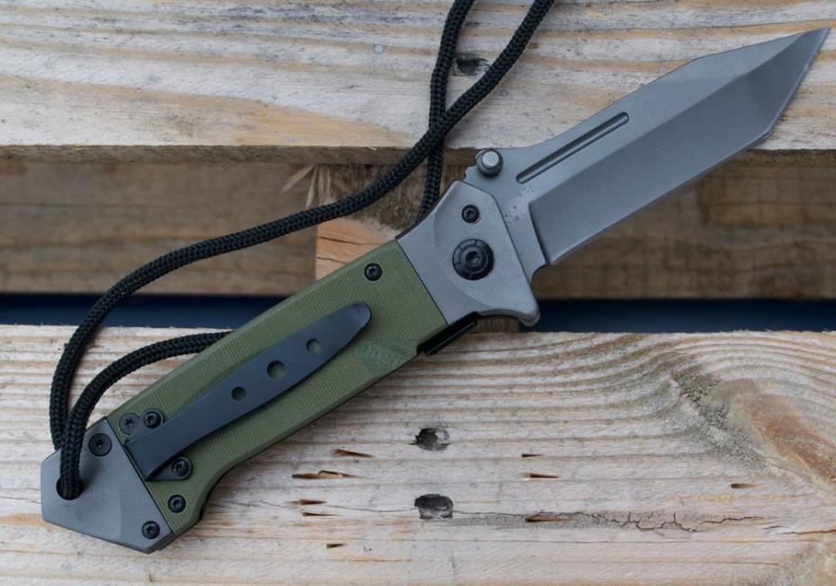 Mil-Tec DA35 Micarta Folding Knife 22cm, Olive