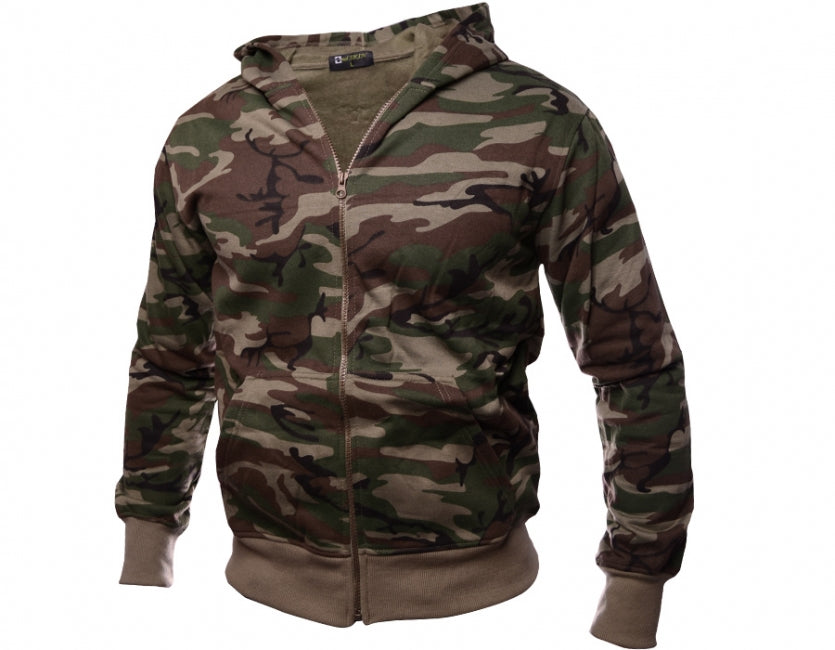 O&T Sweatshirt Andskin Zipper, vzor woodland