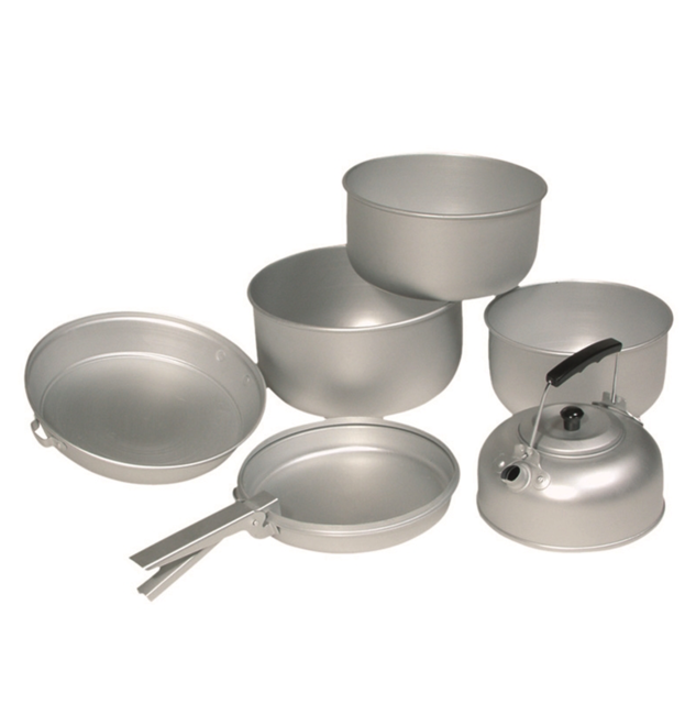Mil-Tec 3tlg. Koch-Set alu mit teekessel