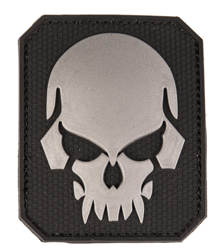 WARAGOD Skull 3D Klettabzeichen, schwarz