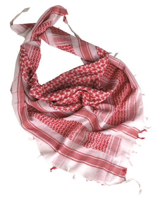 Mil-Tec Arafat-Halstuch weiß-rot, 110 x 110cm