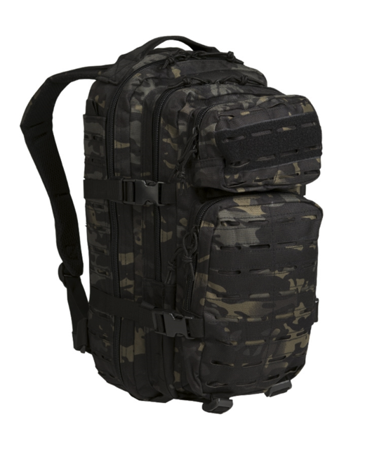 Mil-Tec Rucksack US Assault Small Laser Cut, multitarn black, 20L