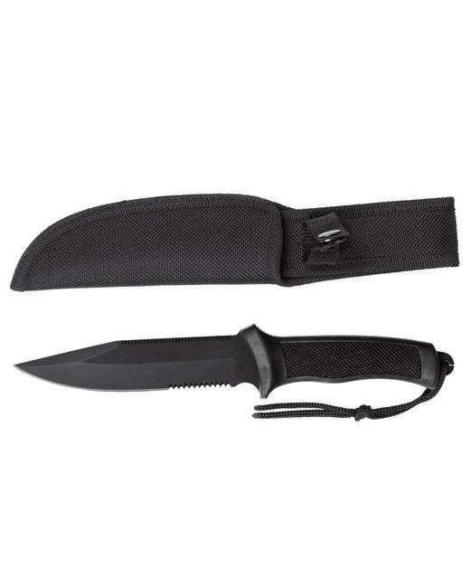 Mil-Tec Kampfmesser mit Gummigriff, schwarz