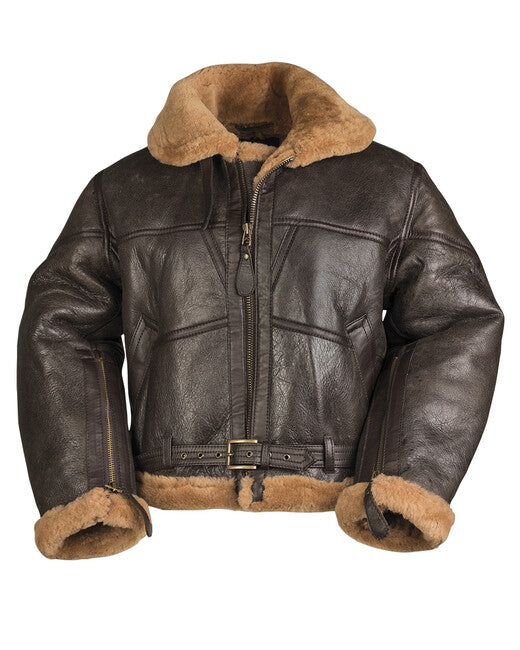 Mil-Tec raf Lammleder britische Bomberjacke