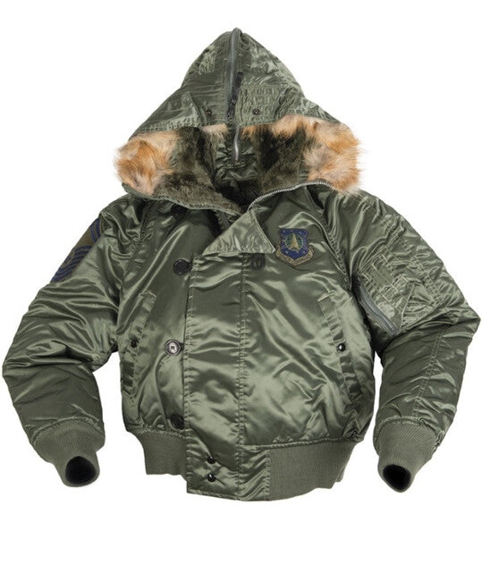 Mil-Tec N-2B CORINGTH Jacke Pilot mit Kapuze, sage green