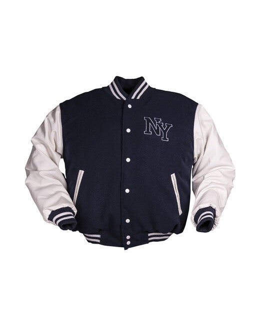Mil-Tec ny baseball jacke m.patch navy/weiss