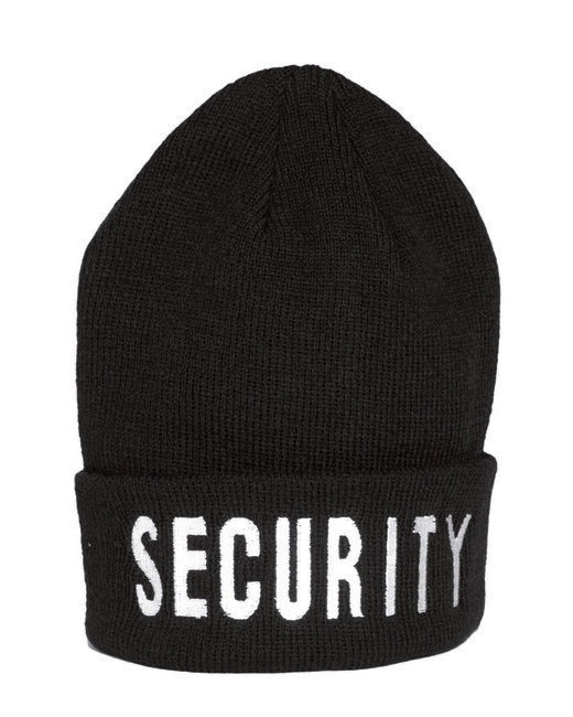 Mil-Tec Mütze gestrickt mit Druck SECURITY POLYACRYL, schwarz