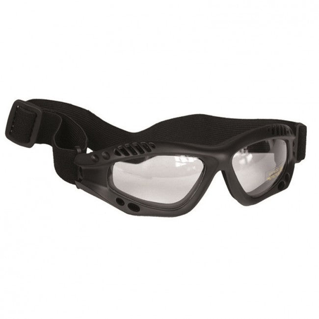 Mil-Tec Commando-Schutzbrille Transparente, schwarz