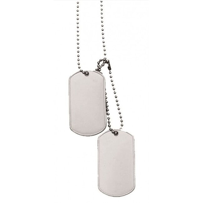 Mil-Tec Dog-Tags Hundemarken aus mattem Edelstahl mit Kette