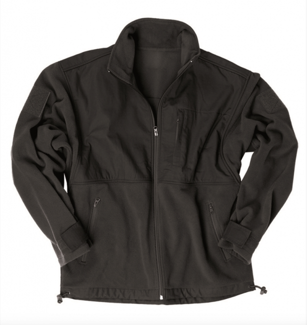 Mil-Tec Fleece- Sweatshirt schwarz s Rip-Stop spevnenim