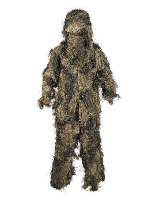 Mil-Tec Ghillie Anzug mit feuerfestem Behandlung 4-teilig, woodland