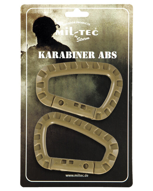 Mil-Tec Karabiner ABS (2 Stück/Blister) coyote