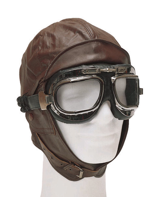 Mil-Tec flieger lederhaube braun
