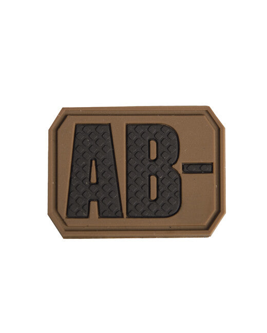 Mil-Tec Aufnäher 3D auf Klett Blutgruppe AB-, coyote