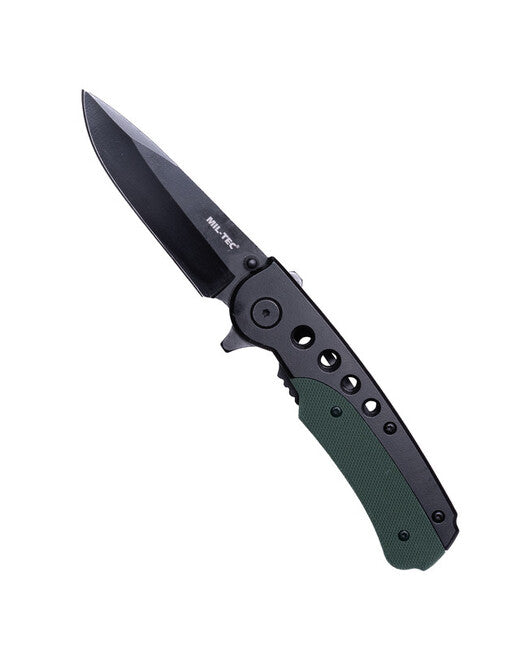 Mil-Tec Messer Klappmesser mit Clip schwarz olivfarben