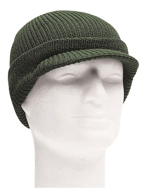 Mil-Tec Strickmütze mit Schild, oliv