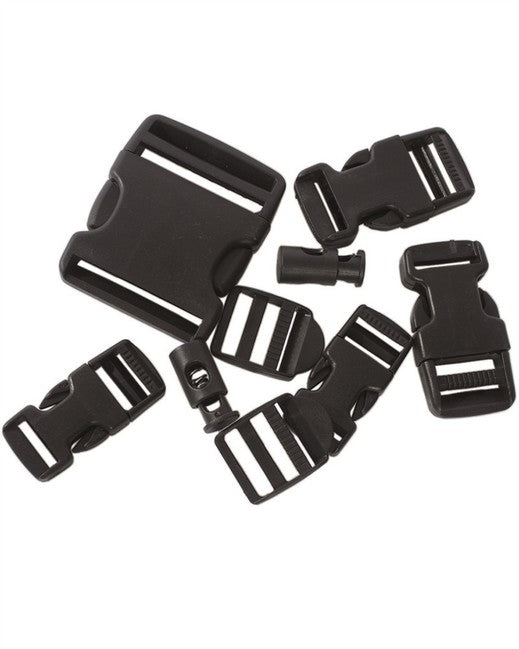 Mil-Tec Schnallenset 9 Stück, schwarz