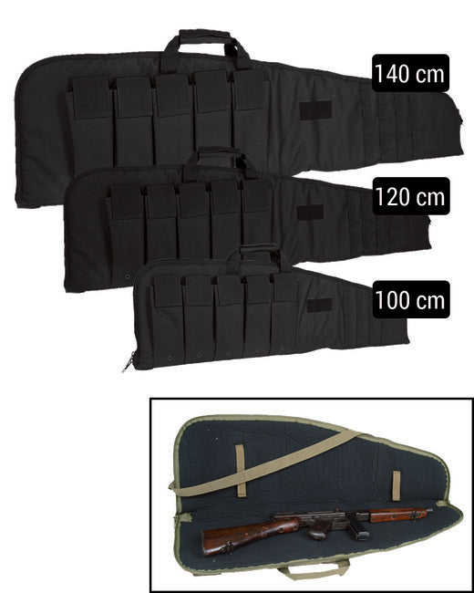 Mil-Tec Modular Gewehrtasche mit Riemen 120 cm, schwarz