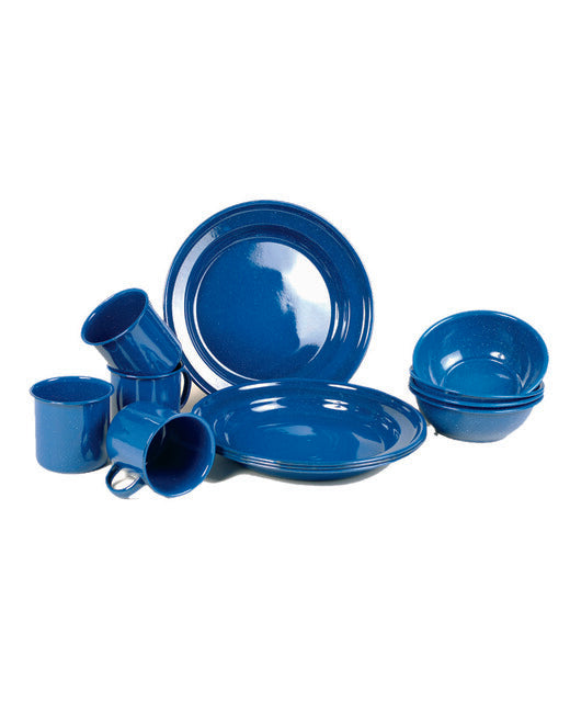Mil-Tec WESTERN Geschirr emailliert Set 12 Stück blau