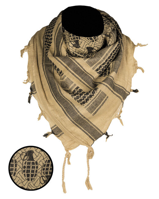 Mil-Tec Schal shemagh Granat, coyote/schwarz