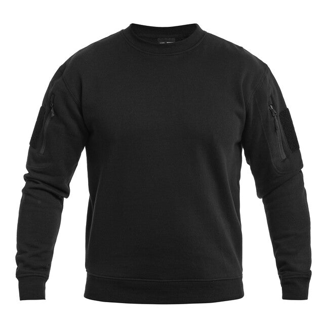 Mil-Tec Tactical mikina s okrúhlym výstrihom, čierna