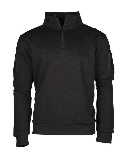Mil-Tec Taktische Sweatshirt ohne Kapuze, schwarz
