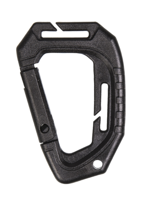 Mil-Tec taktischer MOLLE-Kunststoffkarabiner 2 Stück, schwarz