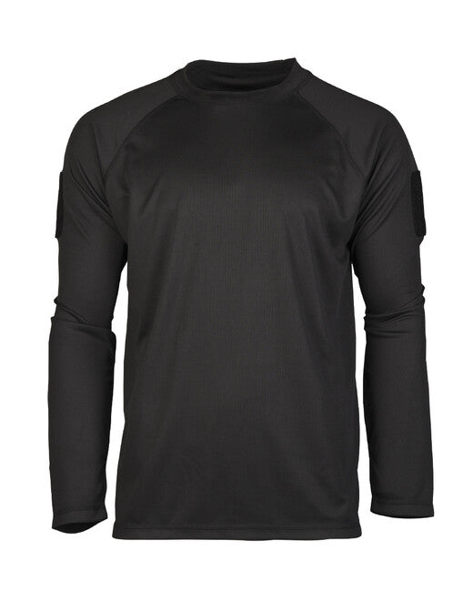 Mil-Tec Taktisches schnell trocknendes T-shirt mit langen ärmeln, schwarz
